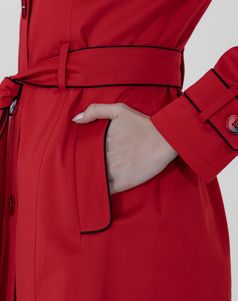 SHYLA | Classic Long Trench Coat with Belt and Buttons