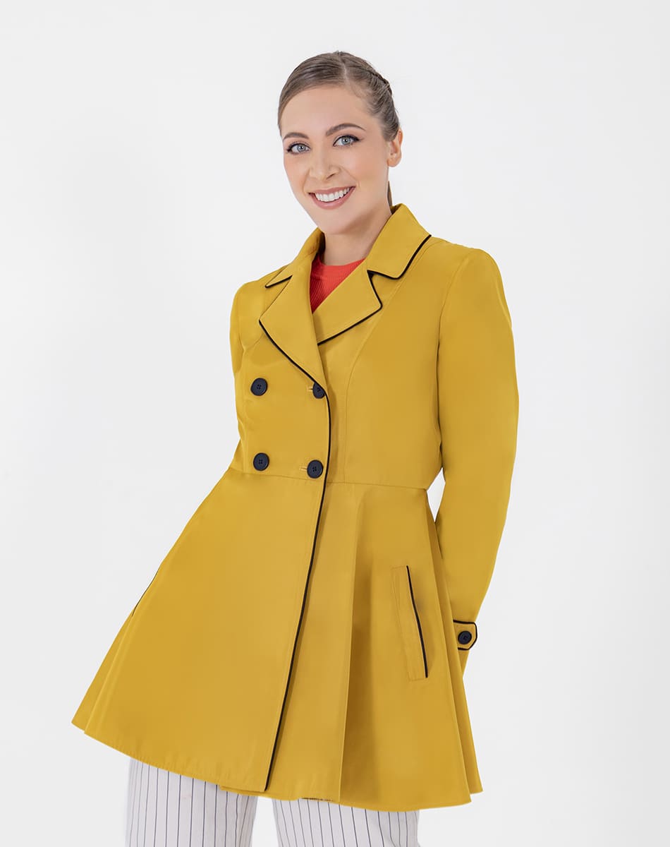 SHYLA | SHORT TRENCH COAT WITH LAPEL NECK