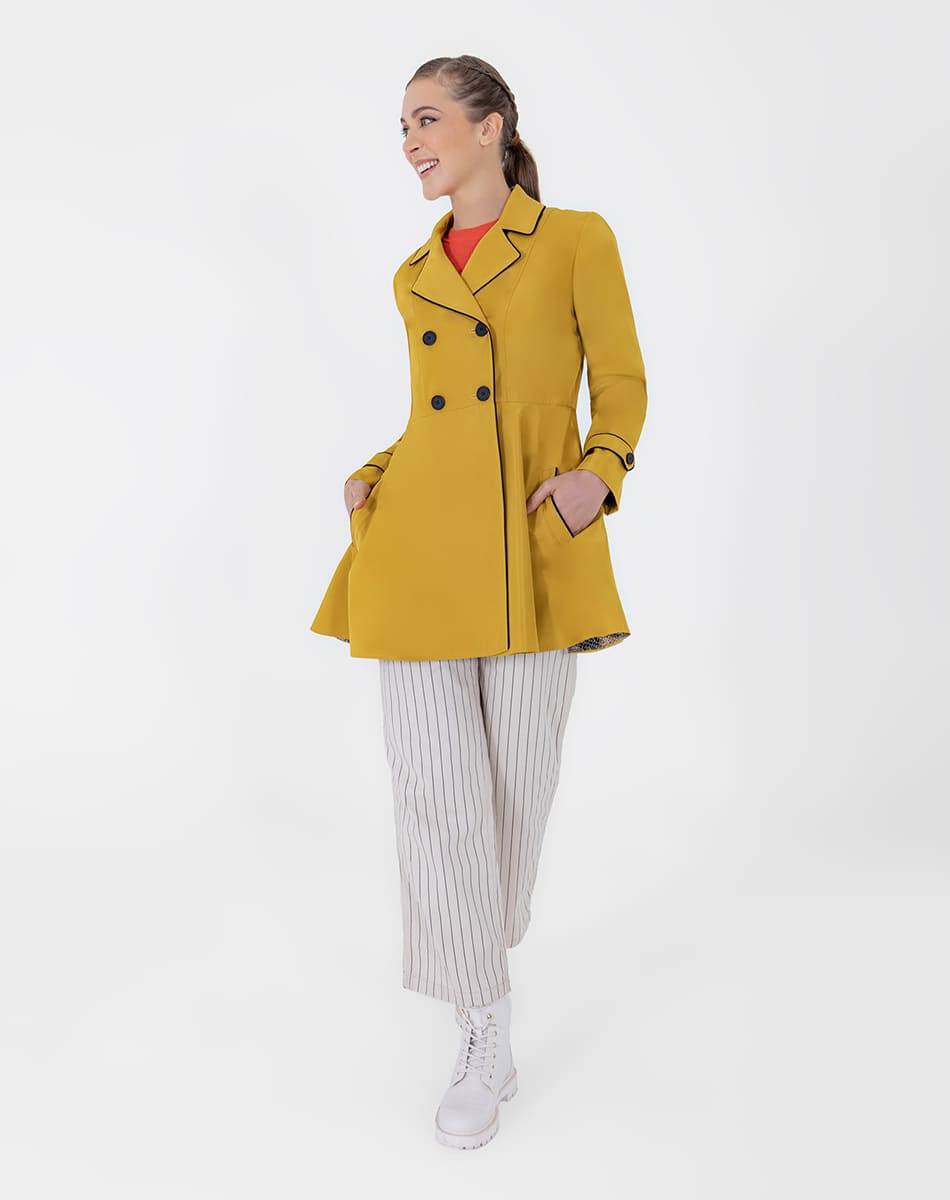 SHYLA | SHORT TRENCH COAT WITH LAPEL NECK