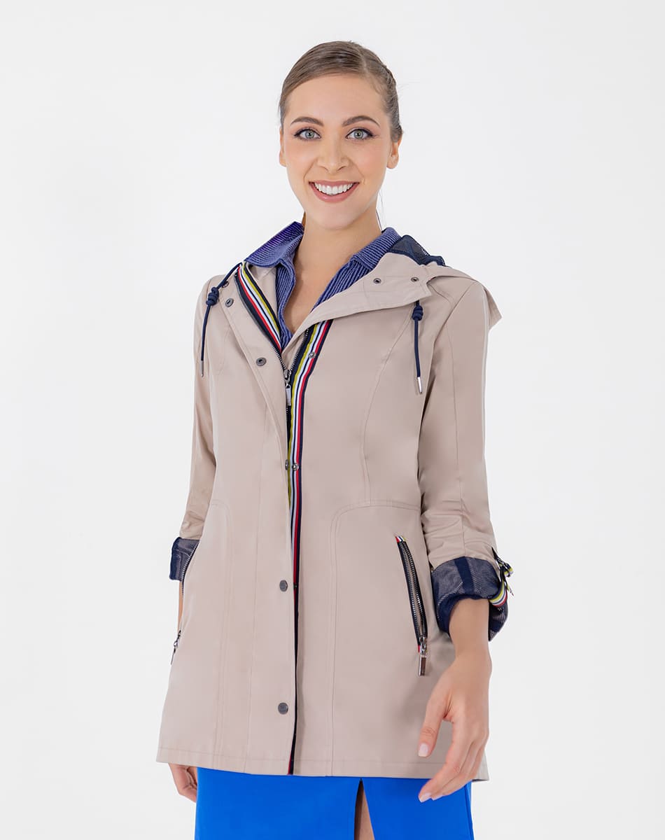 SHYLA | LONG TRENCH COAT WITH HOODED ROLLED SLEEVES