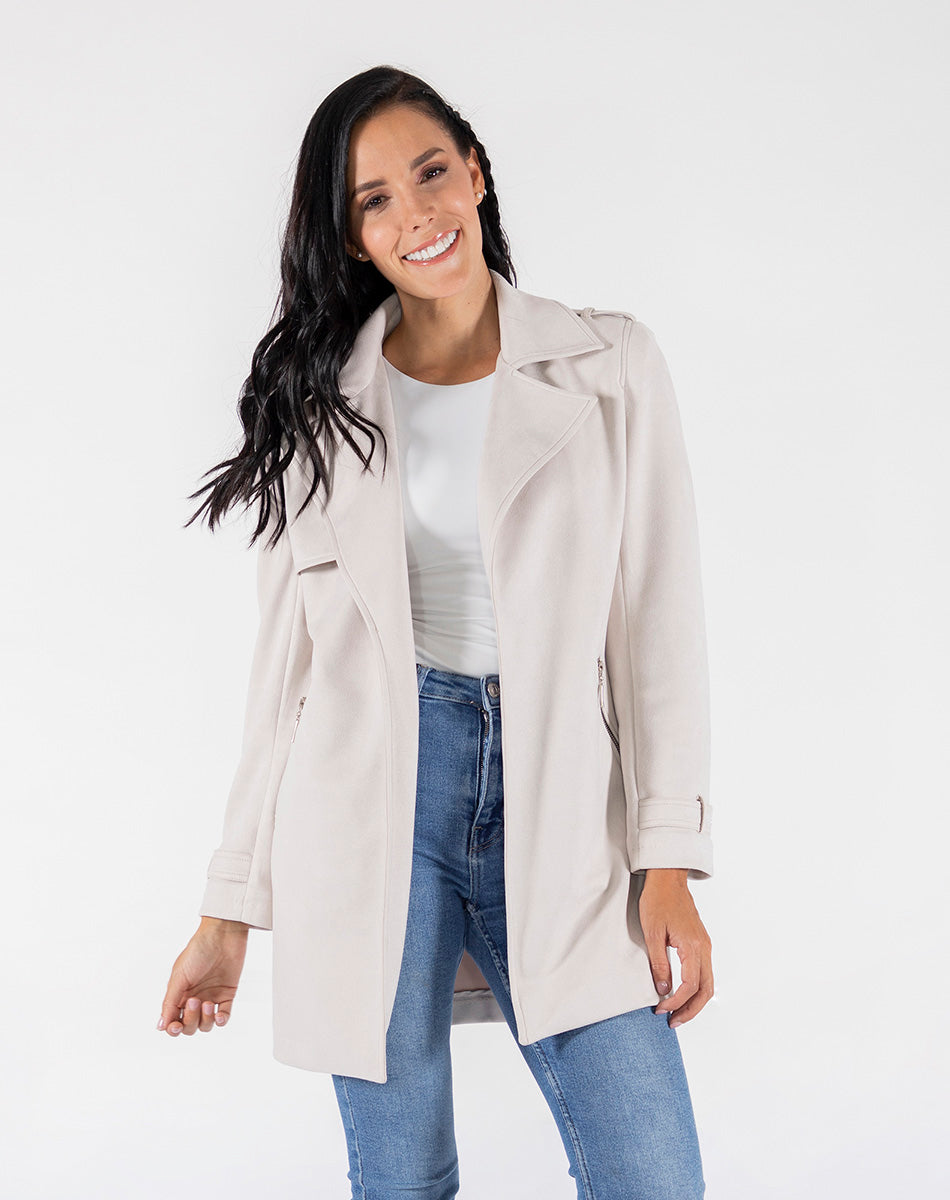 Long Suede Trench Coat