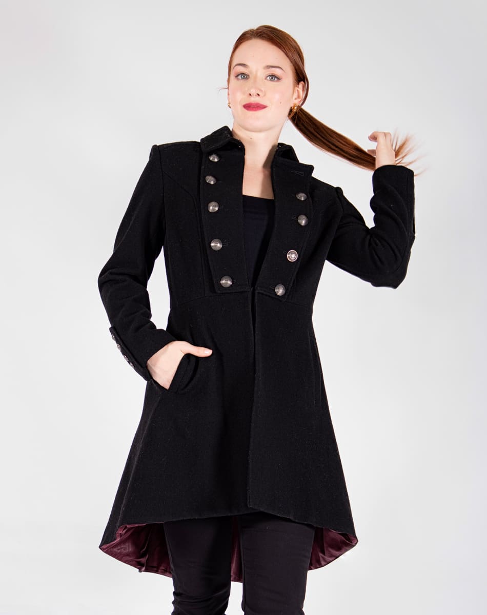 Ladies long hotsell military style coat