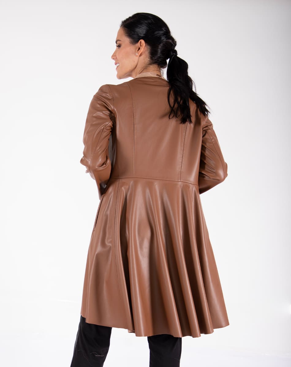 Synthetic leather Long Coat