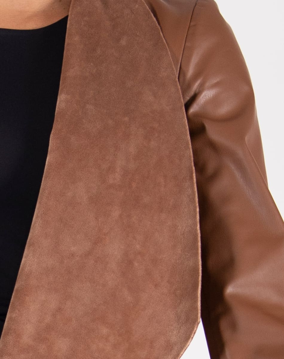 Synthetic leather Long Coat