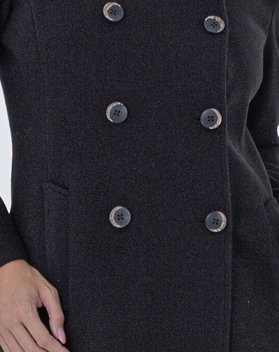 High Collar Coat With Double breasted