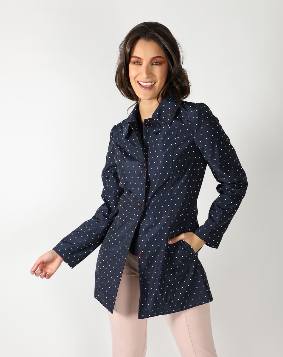 Dotted trench coat
